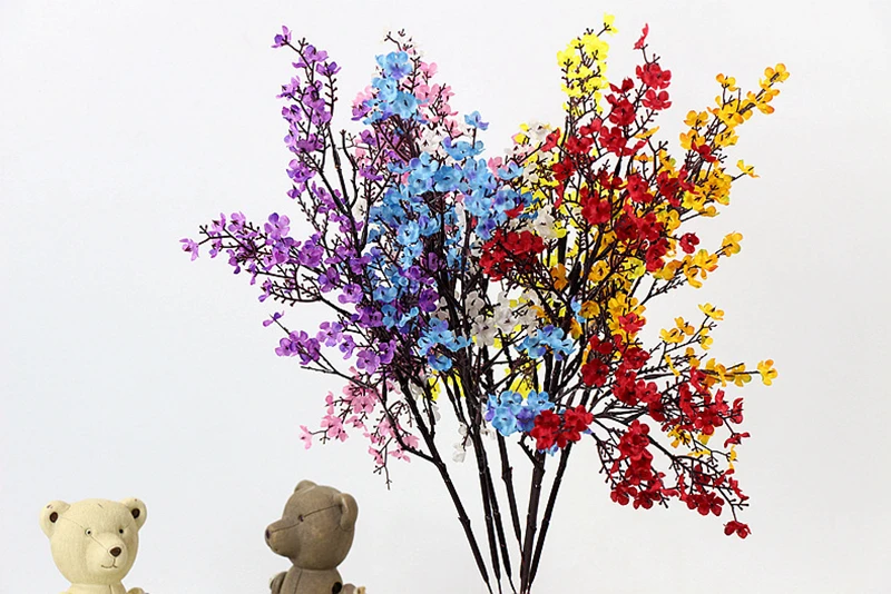 Künstliche Gypsophila-Blumen, weiße Zweige, hochwertige Baby-Blume, künstliche Pflanzen, langer Blumenstrauß, für Heim- und Hochzeitsdekoration, Frühlingsfest – Detail 4