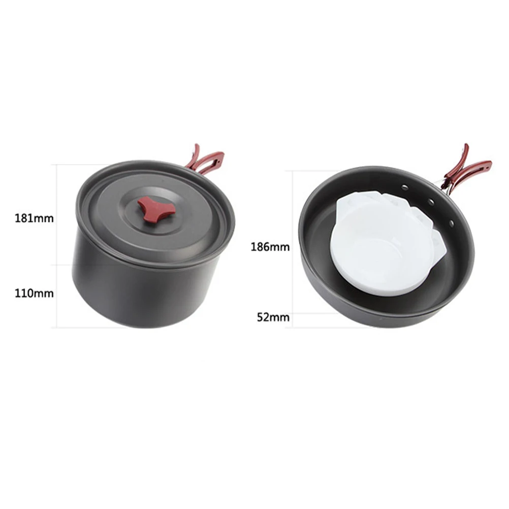 

Folding Picnic Cookware Set Aluminum Oxide Pots Compact Portable Camping Kit Hiking Gear Food Grade Eco Friendly Safety Design 4