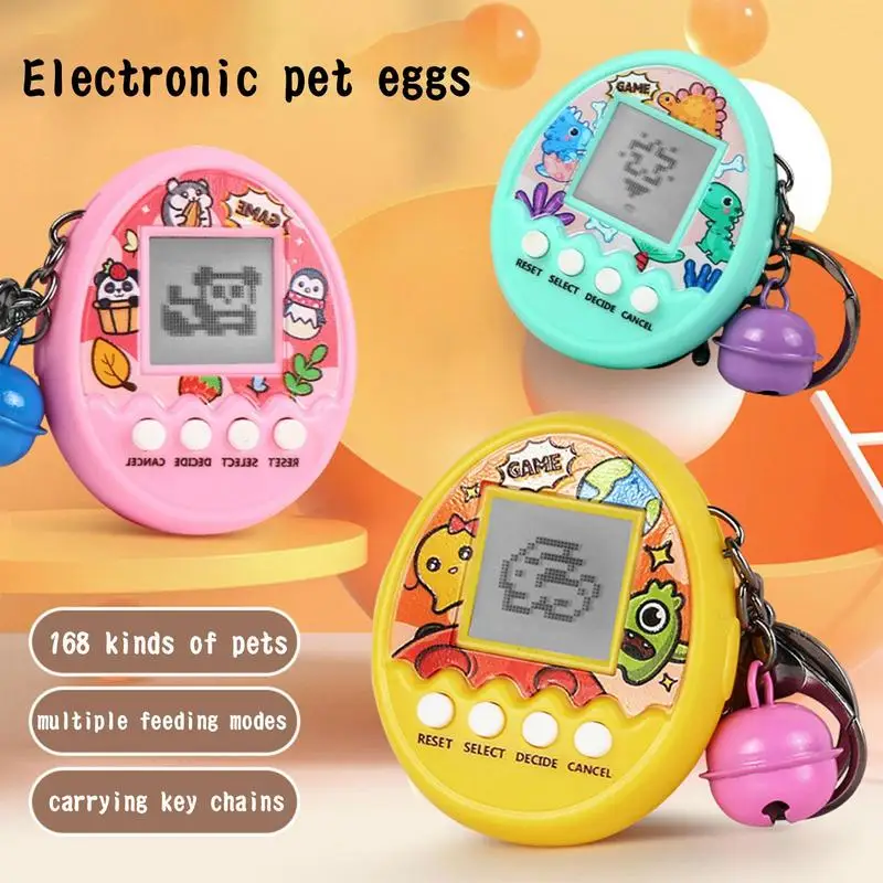 Electronic Digital Pet Game Funny Console Machine Keychain E-Pet Game Nostalgic Virtual Interactive Toys Christmas Gift