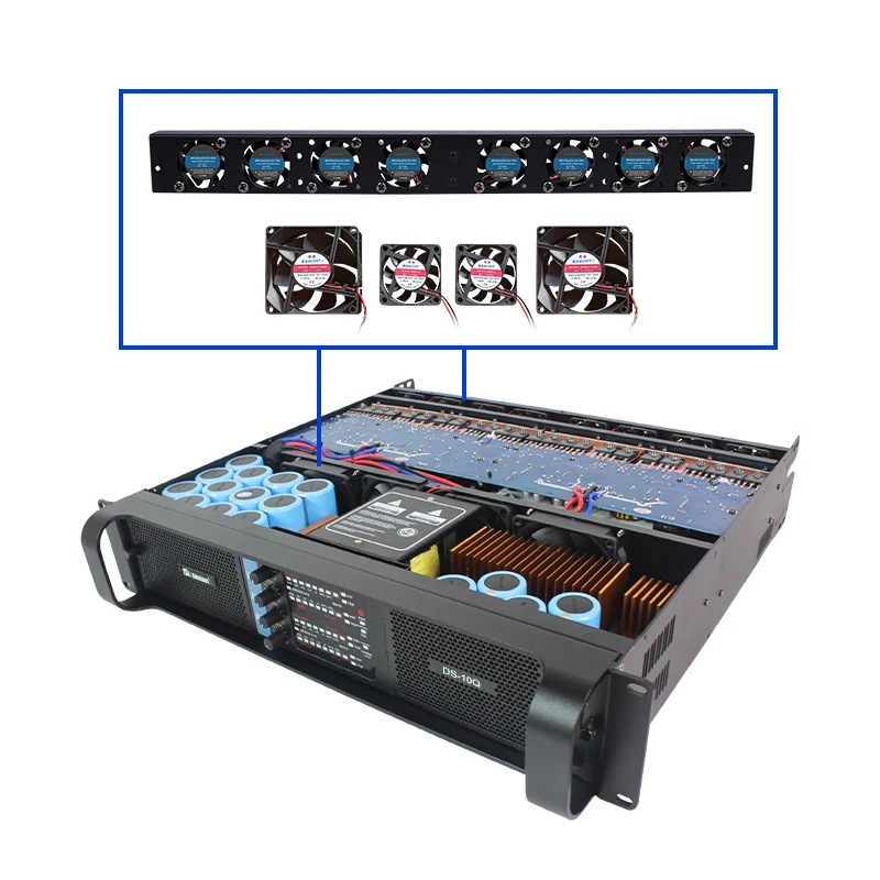 DS-10Q Add 8 Rear Fans DJ Class TD 4 Channel Audio Power Amplifier Professional Amplificadores