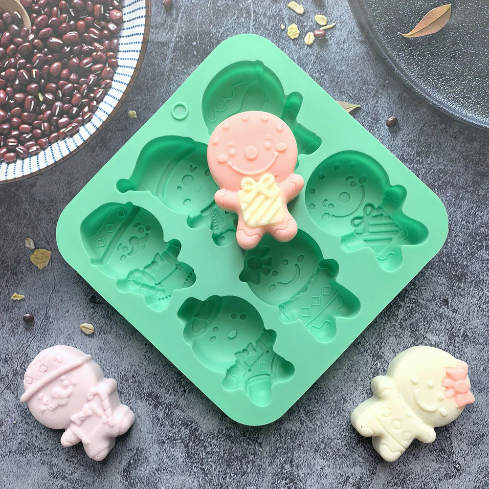 عيد الميلاد الزنجبيل رجل قالب الحلوى قالب من السيليكون كوكي الشوكولاته الخبز قالب الكعكة DIY بها بنفسك جو عيد الميلاد شمعة معطرة