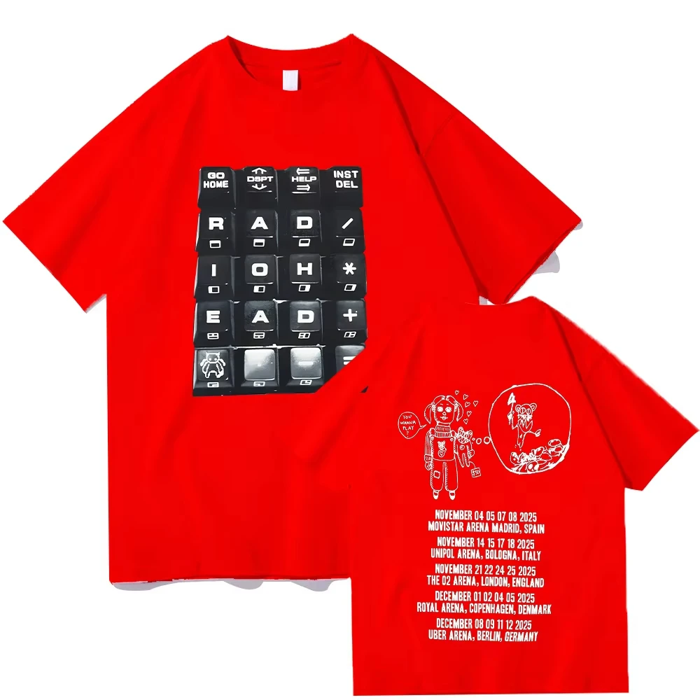 Radiohead 2025 Black Tour T-shirt Fashion Rock Band T Shirt Men's