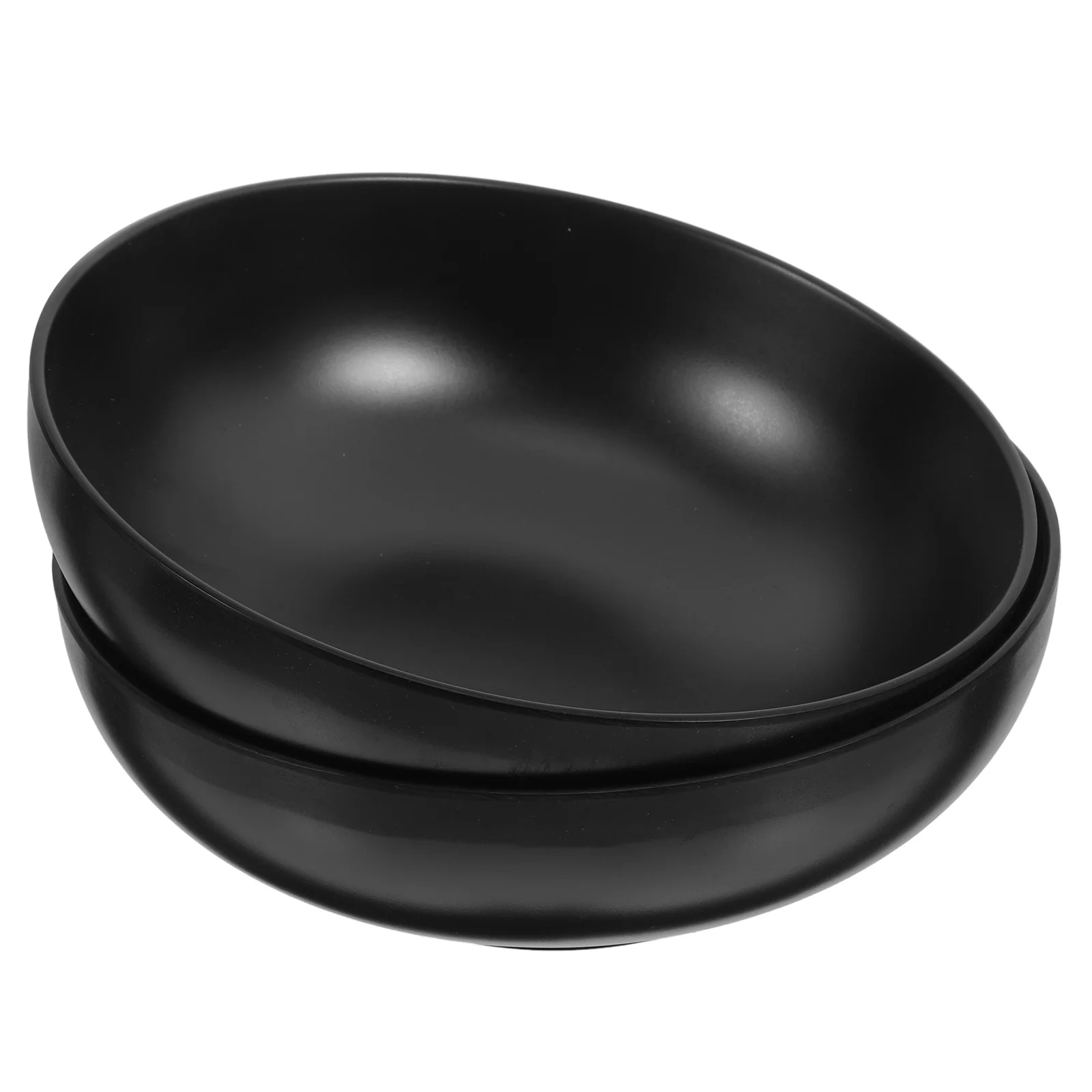 

2 Pcs Ramen Bowls Black A5 Melamine Soup Kitchen Japanese Style Stackable Heat Protection Food Grade Material Tableware