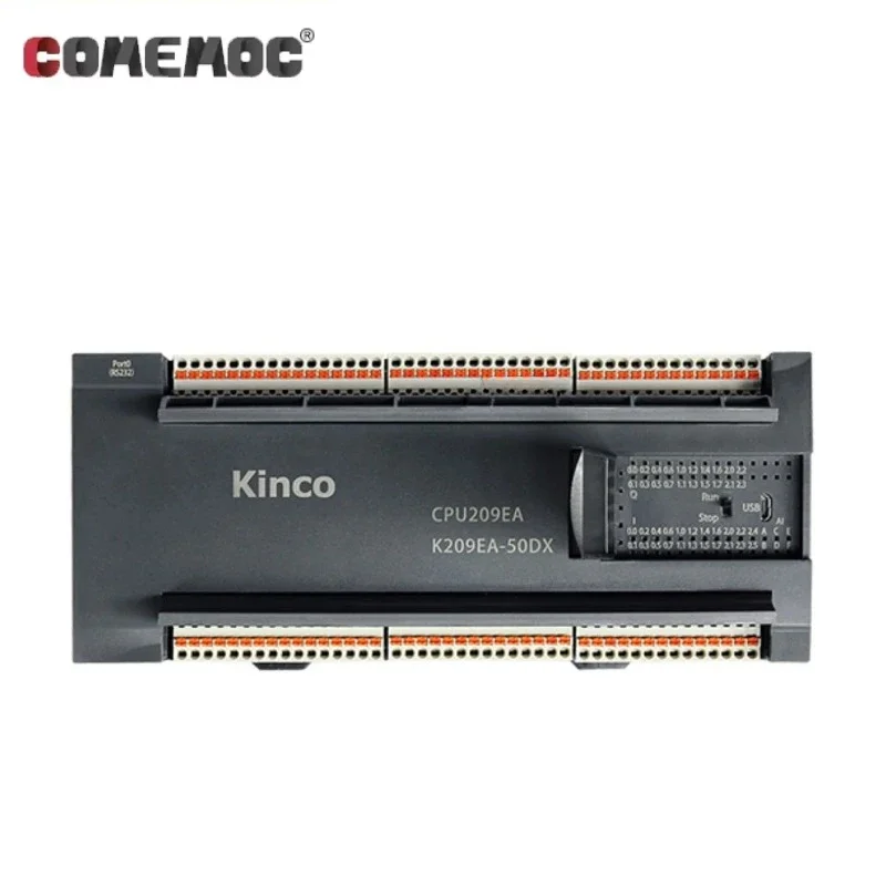 Kinco PLC K209EA-50DX CPU Module DC24V 50 Points DI22 8DO Transistor 12DO Relay 6AI 2AO RS232 RS485 Communication