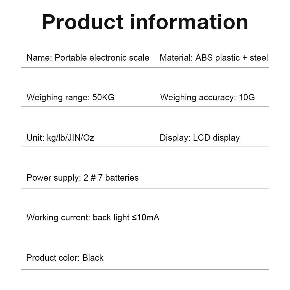 Цифровые подвесные весы с ЖК-дисплеем, чемодан, дорожная сумка, крючок, баланс, портативные высокоточные электронные весы 50 кг/10 г