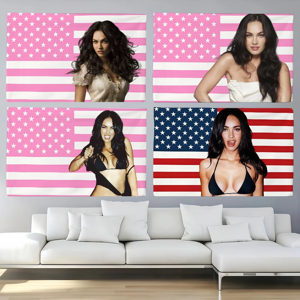 Actor Megan Fox  flag For Decoration Outdoor Picnic  Hanging Home Camping Party Banner