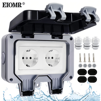 EIOMR IP66 Dust-Proof Waterproof Socket,EU Globally Applicable Standard Power Outlets,16A Outside for Home Bathroom Garden Power