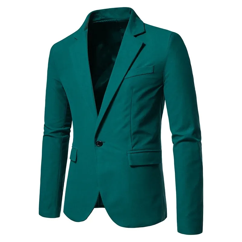 

New Fashion Men's Suede Nap Leisure Slim Suit Jacket High Quality Casual Man Blazers Coat Men Single Button Blazer