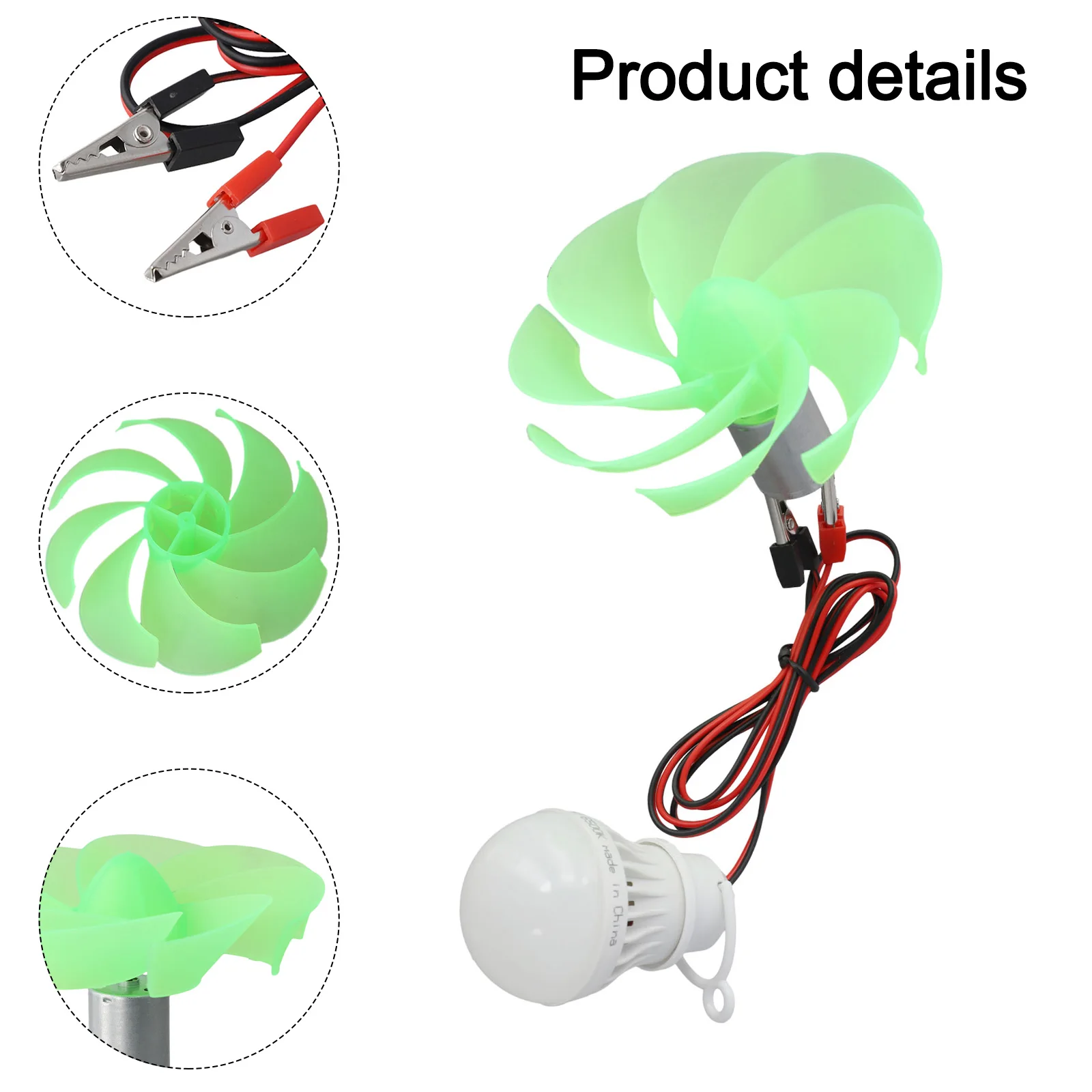 Bilah Motor Turbin Angin Generator Energi Alternatif Tenaga Angin Kit DIY LED Set Motor 12V Model Generator Kecil