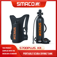 SMACO 2L Mini Scuba Tank Diving Oxygen Underwater Breathing Mini Scuba Tank Kit Diving Cylinder Underwater Entertainment/Work