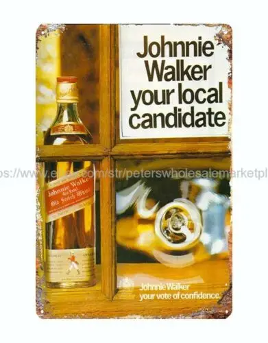 advertising wall art Johnnie Walker Whisky metal tin sign