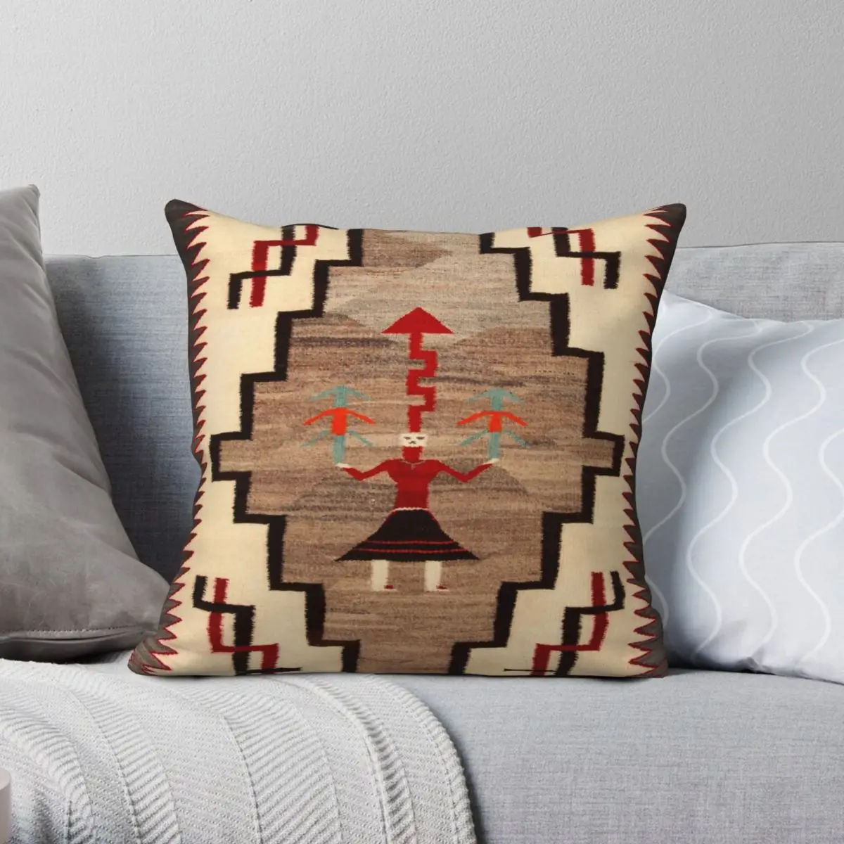 1930 NAVAJO PICTORIAL BLANKET Pillowcase Polyester Linen Velvet Pattern Zip Decorative Pillow Case Bed Cushion Cover Wholesale