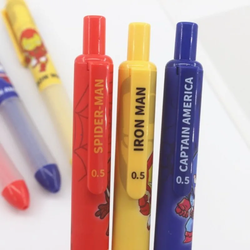 Wunder Spiderman Iron Man Kapitän Amerika Cartoon Presse Gel Stift coole Jungen große Kapazität schnell trocknende Schwarz wasser Stift Briefpapier