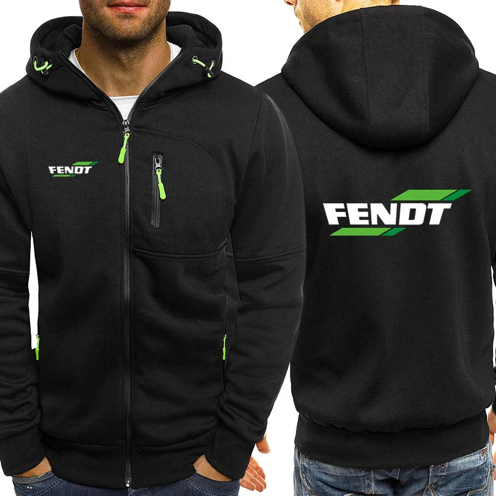 

2024 Men's New FENDT Logo Printed Harajuku Solid Color Zip Classic Hoodies Autumn Hot Sale High Quality Cotton Hooded Sweatshirt