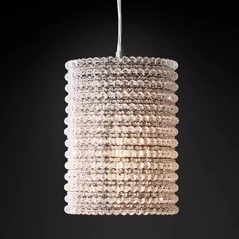 

American style creative light luxury bedside crystal chandelier, modern minimalist villa living room duplex lighting fixtures