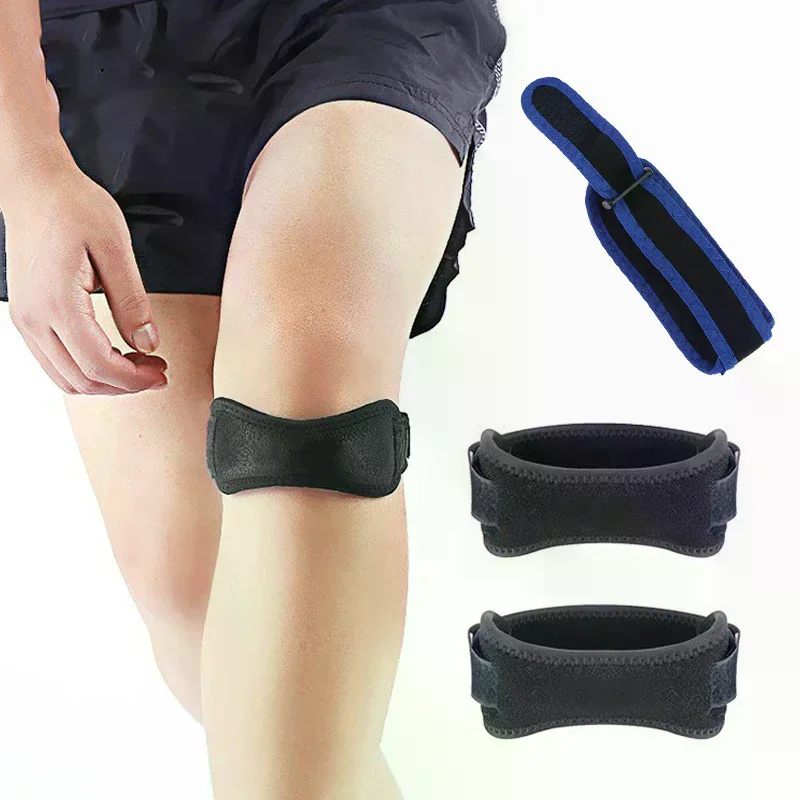 Accessory Knee Patellar Tendon Support Strap Brace Adjustable Shock Absorption Compression Pad Sleeve for Basketball