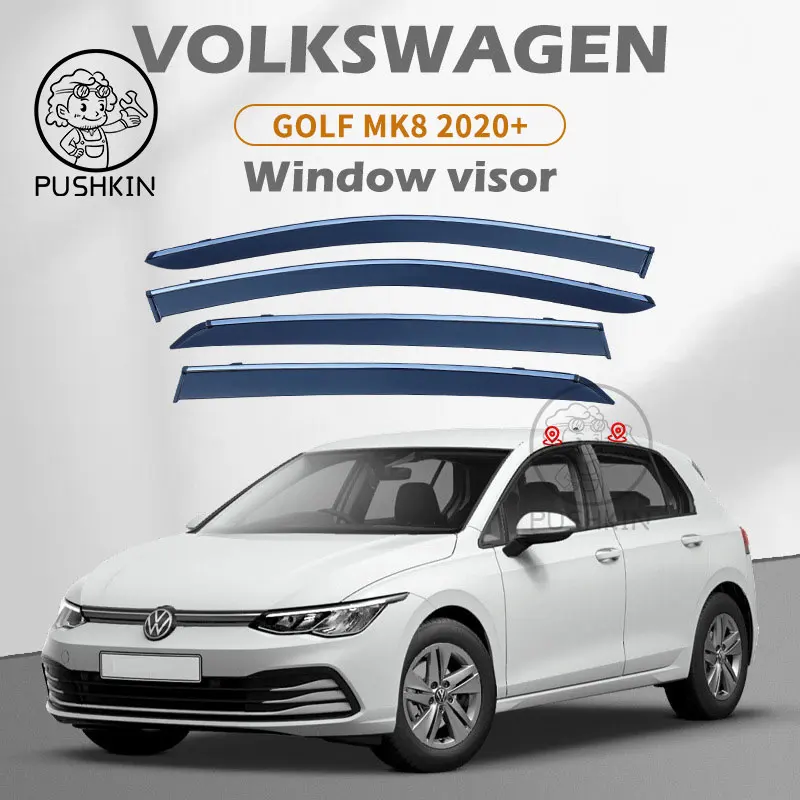 

Козырек для окон Volkswagen Golf 8, модифицированный козырек от дождя для окон 2021 2022 2023 MK8 RLINE, декоративные автомобильные аксессуары