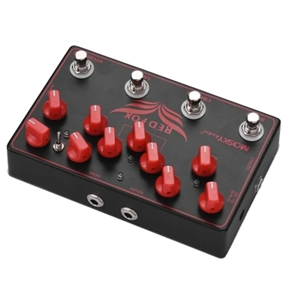 MOSKY RED FOX 4 in 1 Electric Guitar Effects Pedal with Delay Chorus Loop Overdrive