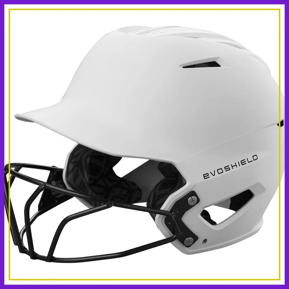 Baseball Batting Helmet with Facemask, Adjustable Youth & Adult, Durable ABS Shell, Multi-Size Options