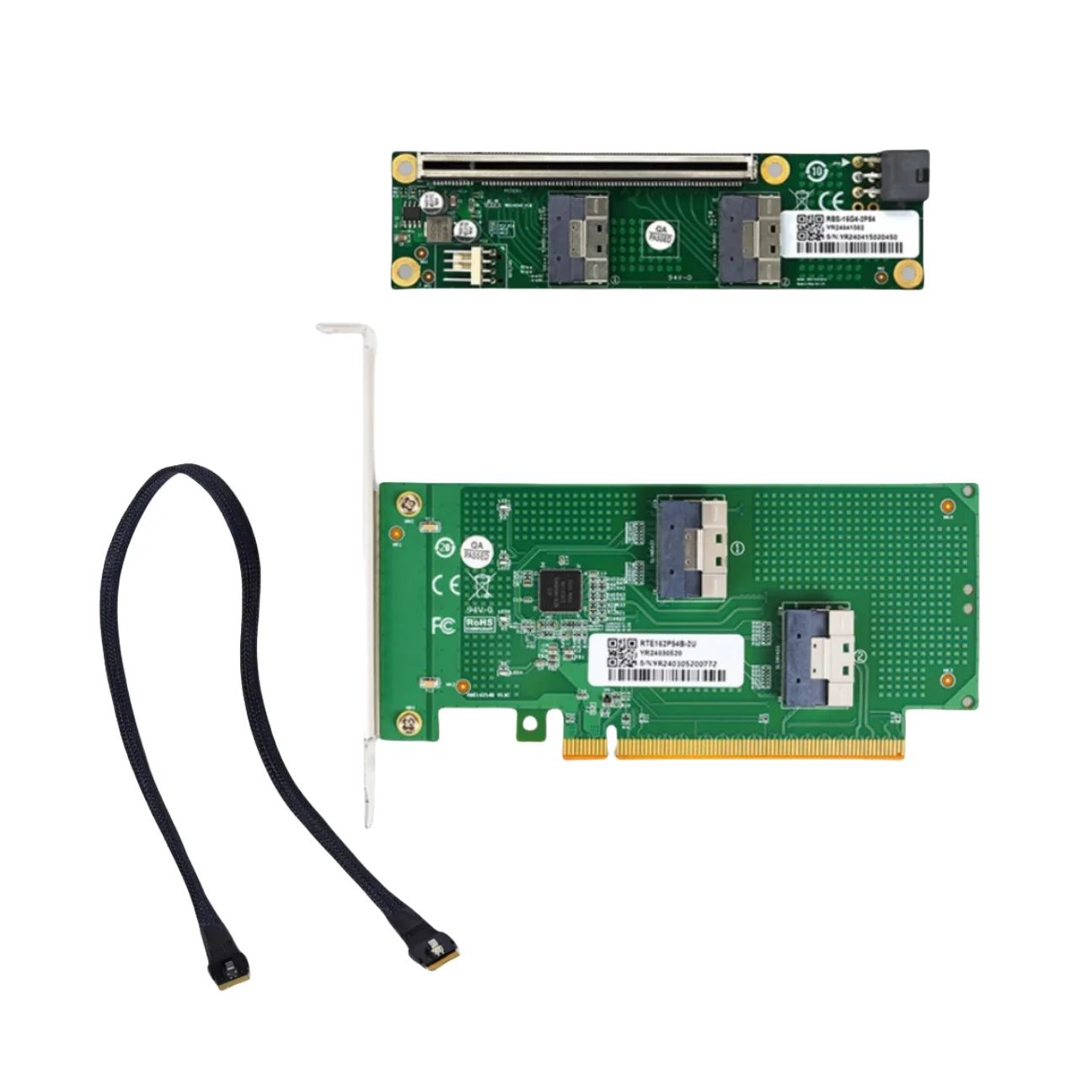 2025 بطاقة رسومات منفصلة جديدة، خارجية، توسيع، تمديد PCIe 4.0 16x إلى اللوح الأساسي SlimSAS 8654 SFF-8654