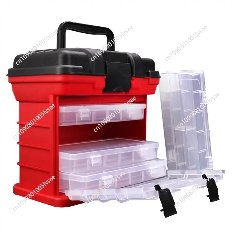 Multifunctional fish box Toolbox Seated large-capacity storage box Bait Portable fishing