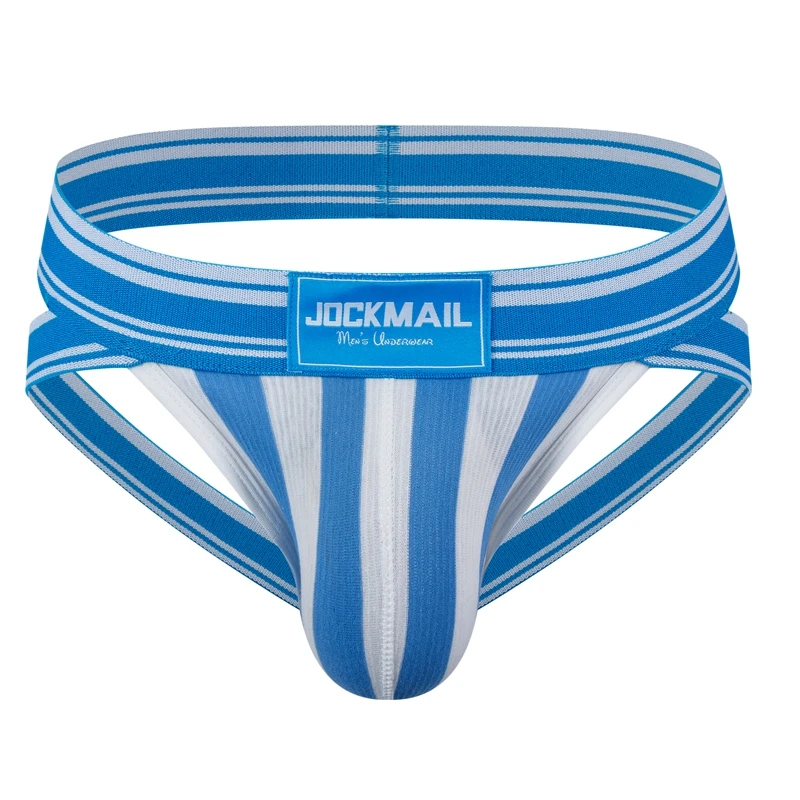 Sexy Jockstrap Men Underwear Brief Underpants Stripe Gay Men\'s Bikini Slip Men\'s Tanga String Thong Breathable Cotton Low Waist