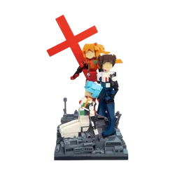 Moc Classic Japan Anime Robot Warrior Building Blocks Model Classic Figure Ayanami Rei Ikari Shinji Bricks Assemble Toys Gifts