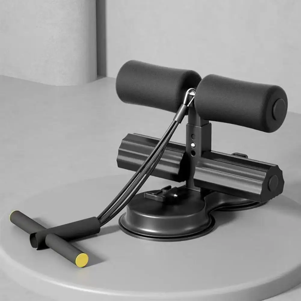 Lightweight Exercise Tool Sit-up Bar with Resistance Bands Indoor Abdominal Core Trainer Dual Suction Cup Foot Holder for Home