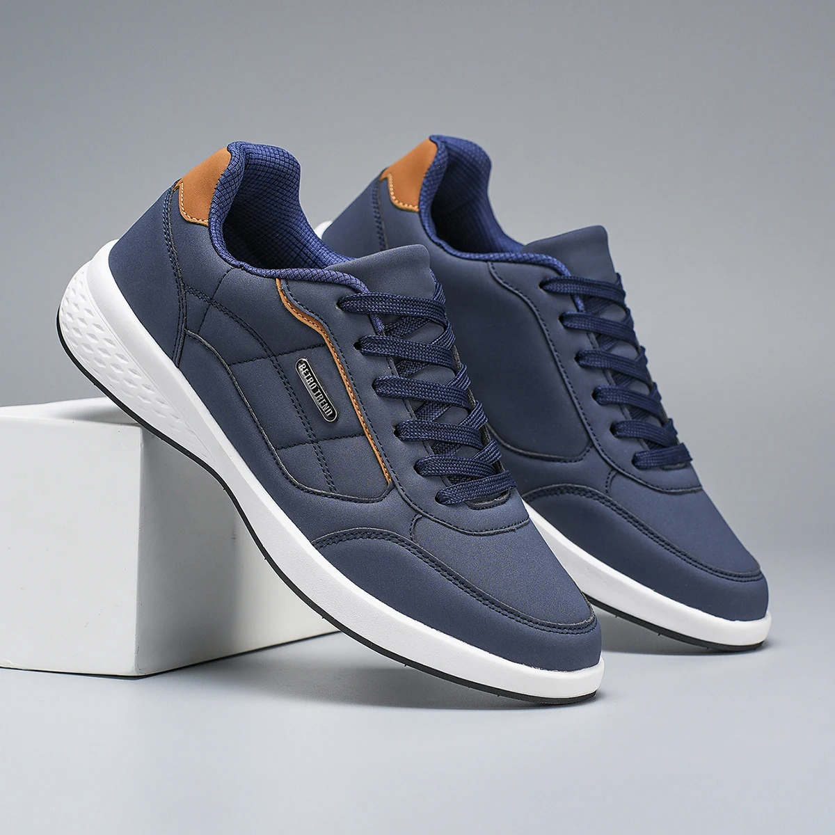 Neue atmungsaktive Lederschuhe für Herren, leichte, bequeme Herren-Sneaker, modische Schnürschuhe, Freizeitschuhe, flache Schuhe, Zapatillas Hombre – Detail 14