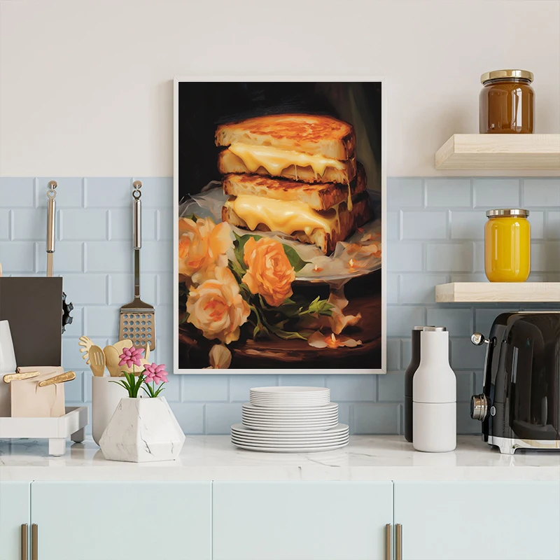 الرجعية الشمال البلد المطبخ البسكويت الخبز البطاطس الخبز دونات لا تزال الحياة ملصق فني قماش لوحات جدار صورة فنية ديكور المنزل