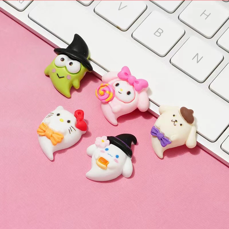 10 Stks/zak 3d Halloween Spookachtige Ghost Cartoon Nail Charms Art Design Halloween Nagel Bedels Voor Manicure Decor Diy Accessorie