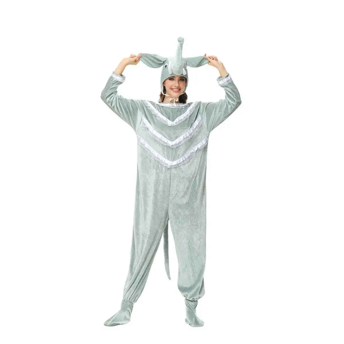 

Winter Animal Onesie Pajamas Halloween Costume Adult Animal Sleepwear Stage Performance Outfit Year End Party Animal Suit