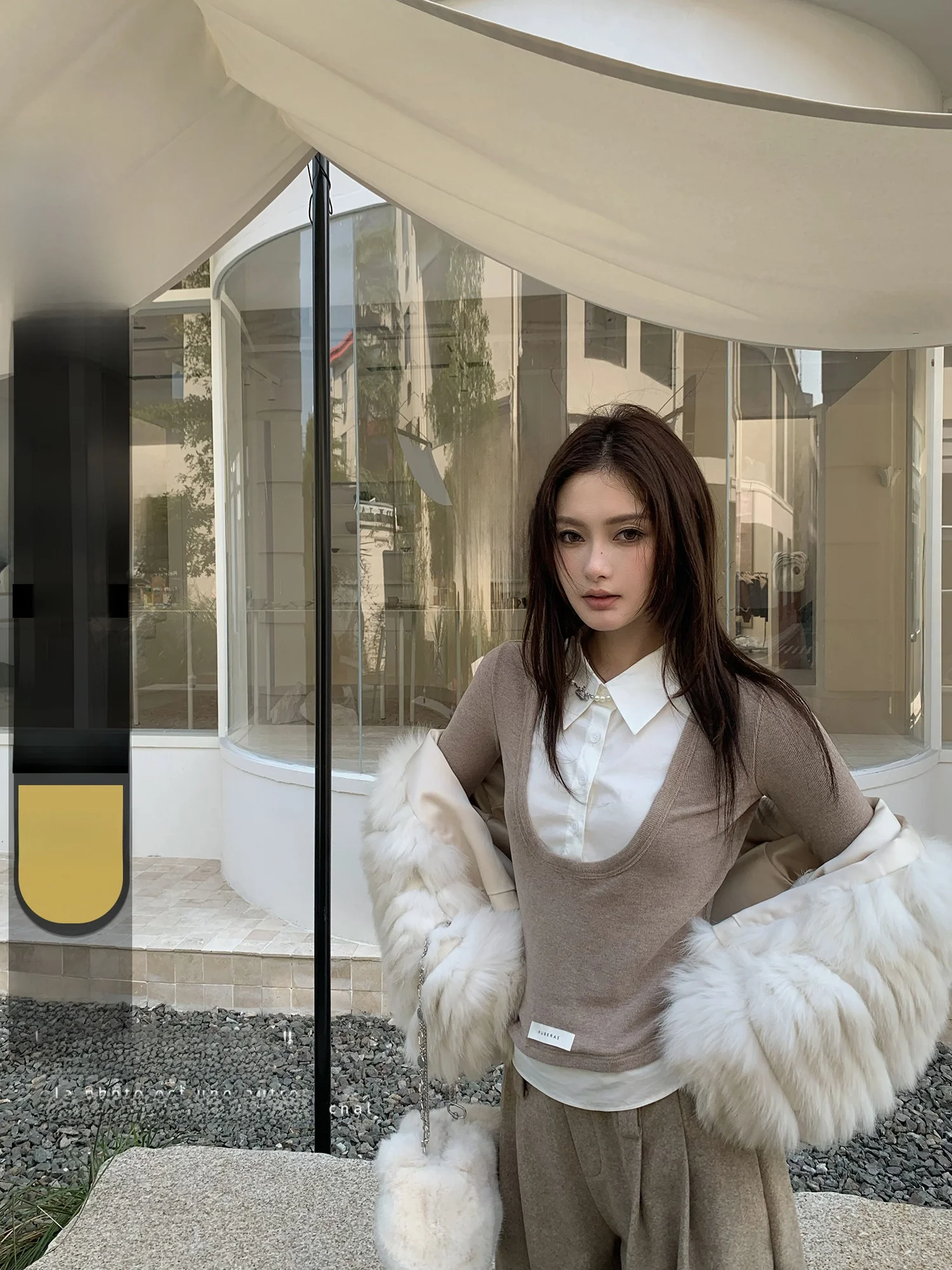 

Футболка KAS Slim Fit ort Svel с воротником irt, базовый слой, большой женский топ с U-образным вырезом, повседневный женский топ из двух предметов