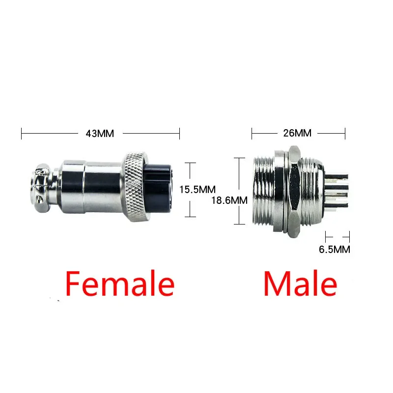 1set GX20 2/3/4/5/6/7/8/9/10/12 Pin Plug Male Female 16mm Circular Aviation Socket  Wire Panel Connector Metal M16