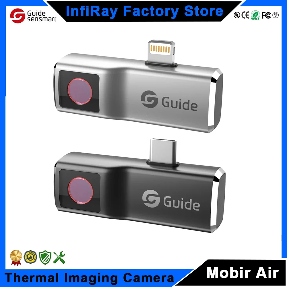 GUIDE Mobir Air Thermal Imaging Camera for iPhone & Android Thermal Imager Infrared Thermographic Camera (not for iPhone Type-C)