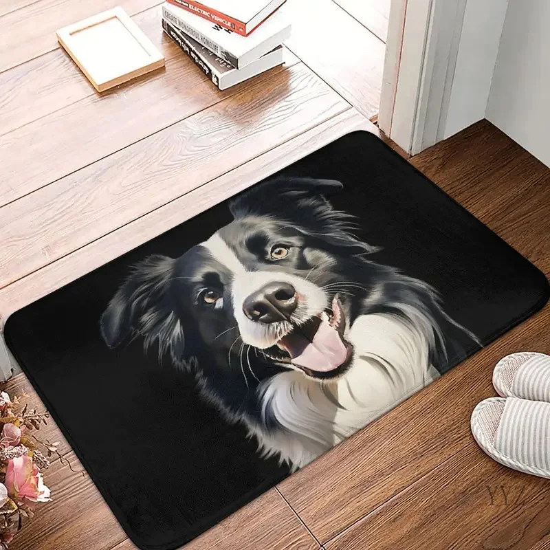 Border Collie Doormat Back Carpet Mat Footpad Polyester Anti-slip Sand Scraping Front Room Corridor Kitchen Bedroom Balcony