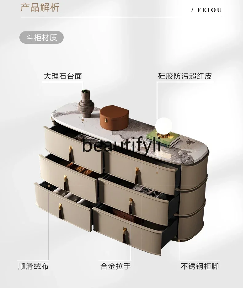 Lemari enam bak mewah ringan, marmer modis, lemari TV tempat tidur kelas atas, lemari penyimpanan teras penyimpanan D80