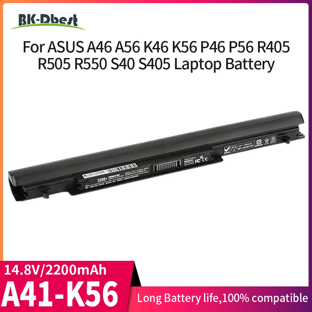 بطارية بديلة للكمبيوتر المحمول لـ ASUS ، A46 ، A56 ، E46 ، K46 ، K56 ، R405 ، R505 ، R550 ، S40 ، S46 ، S505 ، S550 ، S56 ، U48 ، U58 ، V550 ، BK-Dbest