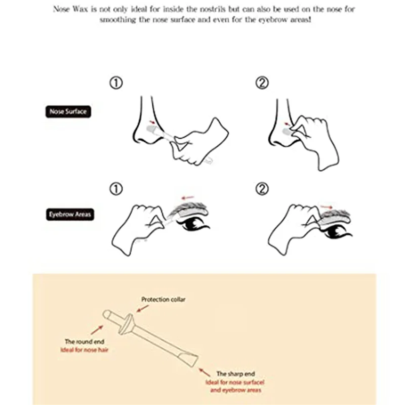 【Fitting!】300Pcs Nose Wax Stick Applicator Spatulas Plastic Nose Waxing Strips Nose Clean Eyebrows Nose Hair Removal