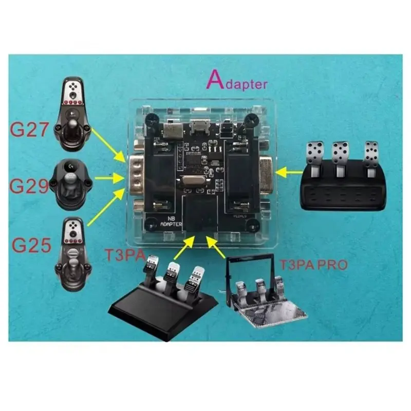 SQPP-For Logitech G25/G27/G29 Simracing Game Pedal Gear Shift-Er Adapter-Converter For Thrustmaster T3PA PRO Pedal