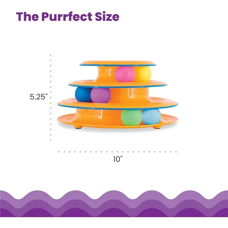 لعبة حيوانات أليفة دوارة بأربع طبقات ، برج تدريب الذكاء ، لعبة قطة مضحكة ، قرص مع كرة دوارة ، قرص مسار نفق #5