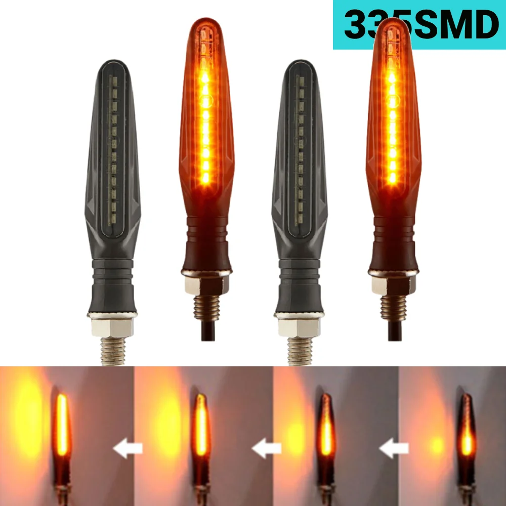 2 قطعة 335SMD موتو المتعري ضوء مقاوم للماء LED صغير E-MARK تتدفق بدوره أضواء الإشارة سطوع عالية للدراجات النارية دراجات الشاطئ