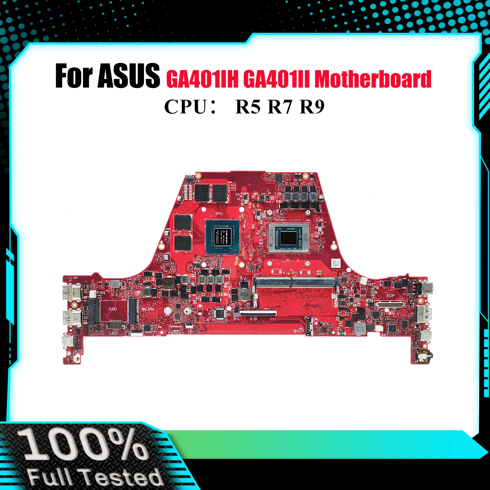 

Материнская плата GA401IH для ноутбука ASUS ROG Zephyrus G14 GA401IH GA401II GA401I с процессором R5 R7 R9 115% теста в порядке