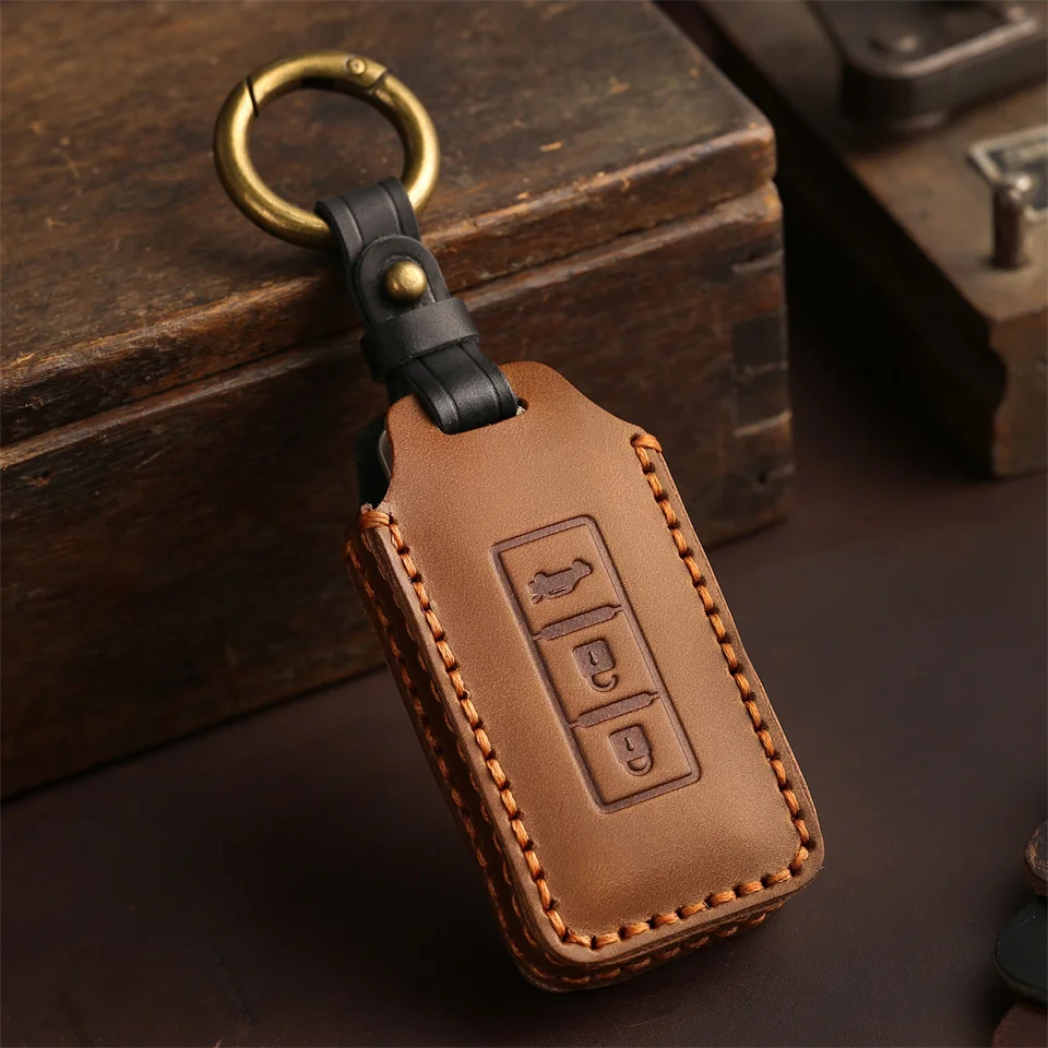 Key Case Fob Shell Cover For Mitsubishi L200 ASX Outlander Eclipse Cross Pajero Sport Lancer Accessories Car-Styling Keychain