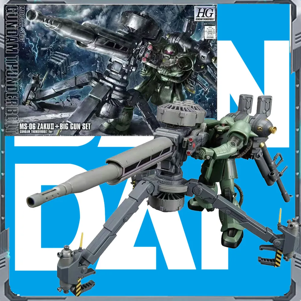 

Original box Bandai HG 1/144 MS-06 ZAKU2+BIG GUN SET Anime Figure Action Character Assembly Model kit Collection Gift Gundam toy