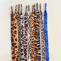 High Quality Classic Leopard Print Shoelaces Women Men Fashion Zebra Pattern Flat Laces For  Sport Canvas Sneakers Shoes Strings