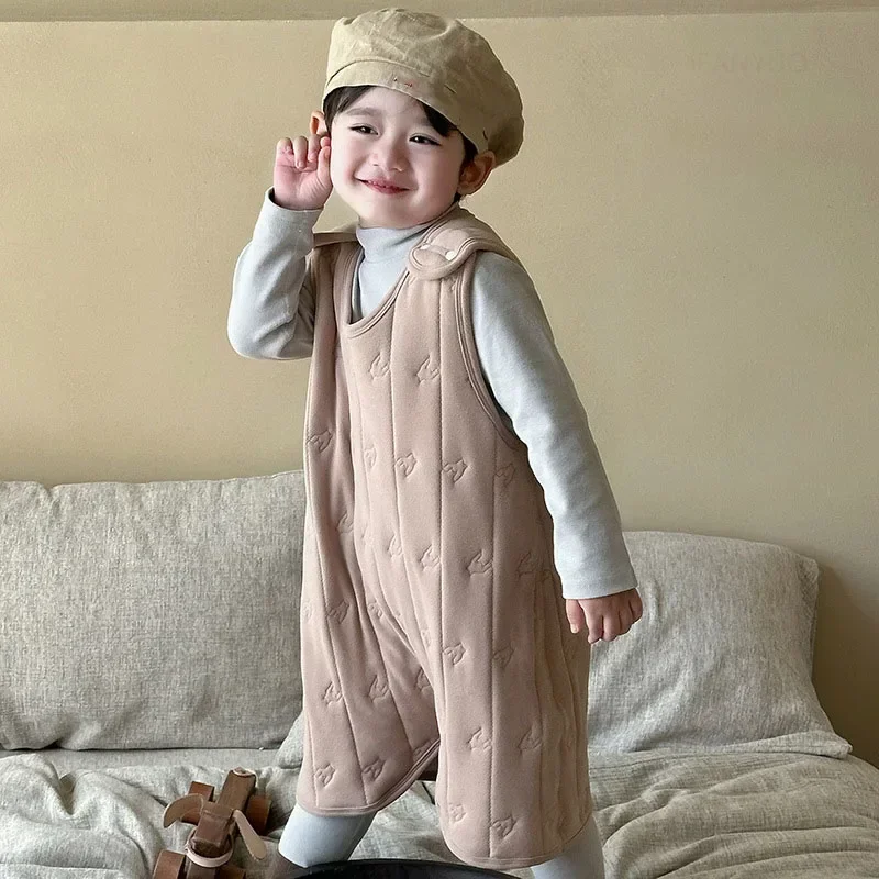 الخريف الشتاء الطفل جمبسوت من القطن الصوف الحرير الأطفال مكافحة ركلة لحاف بطانية رشاقته الدافئة الفتيان الفتيات الرضع داخلية ملابس خاصة