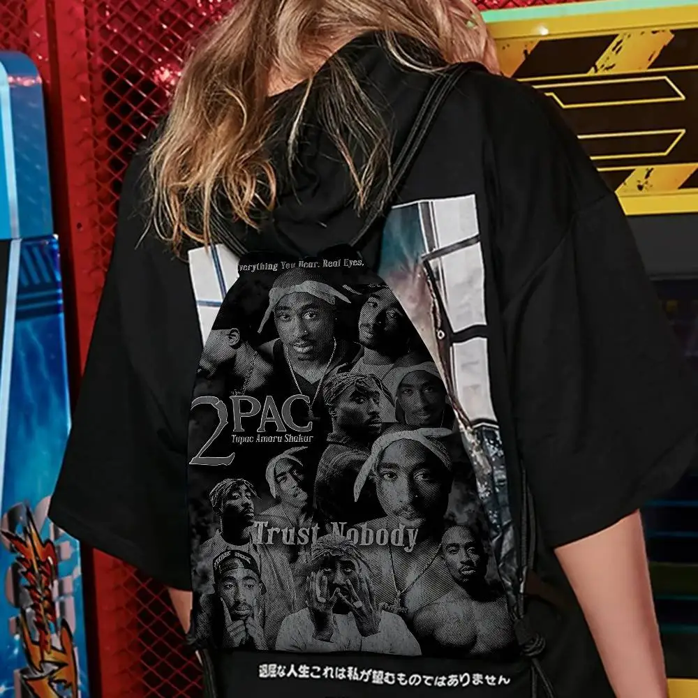 T-Tupac شاكور أكياس الرباط أحمر الشفاه أدوات الزينة ماكياج المنظم عملة جيب أكياس محفظة مفاتيح سماعة حقيبة التخزين #4