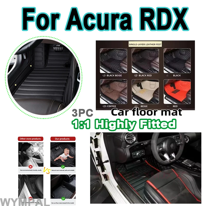 

Luxury Leather Car Mats For Acura RDX TC1 2 MK3 2019~2022 Durable Rugs Set Carpet Floor Mat Waterproof Pad Car set