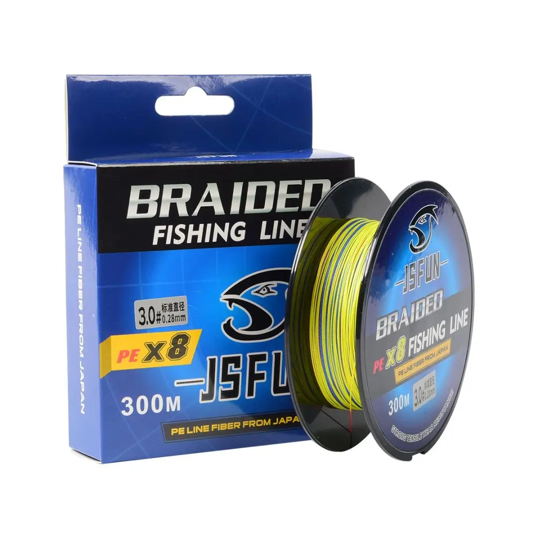 

JSFUN 300M 8 Strands Braided Wire Coating Fishing Line Pound Count 34LB-96LB Monofilament Leader Line Carp Fishing Sinking Line